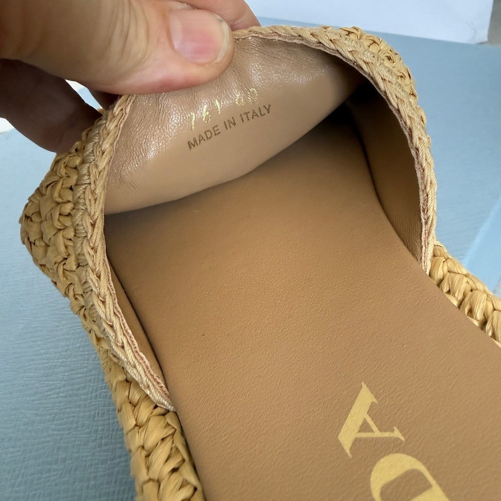 Prada 1XZ761 Crochet flatform slides Raffia Sandals, Women size 40 US 10) - Picture 10 of 16